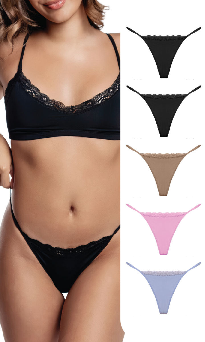 Lace String Thong Liner 5-Pack