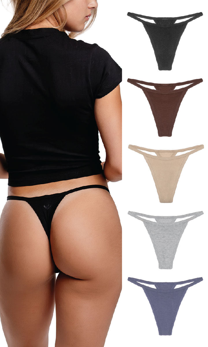 Cotton String Thong Liner 5-Pack