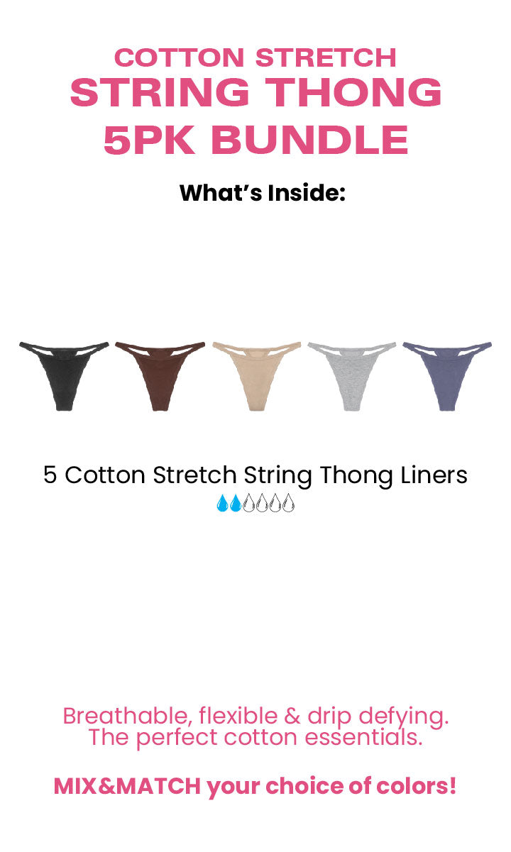 Cotton String Thong Liner 5-Pack