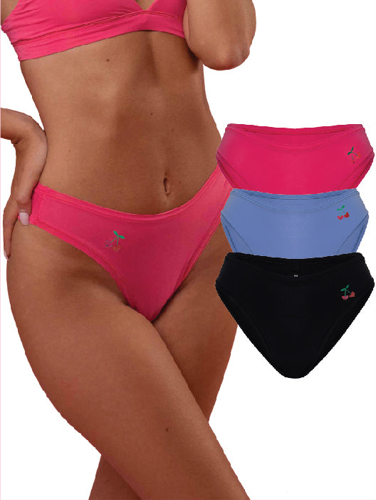 3-PACK Leakproof Very Cheeky Brief Liner - Onyx, Lila, Cheeky Pink