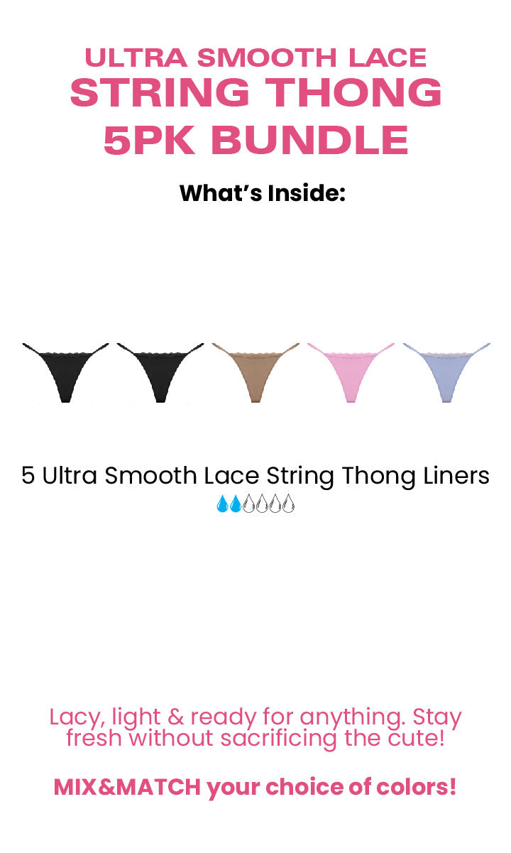Lace String Thong Liner 5-Pack
