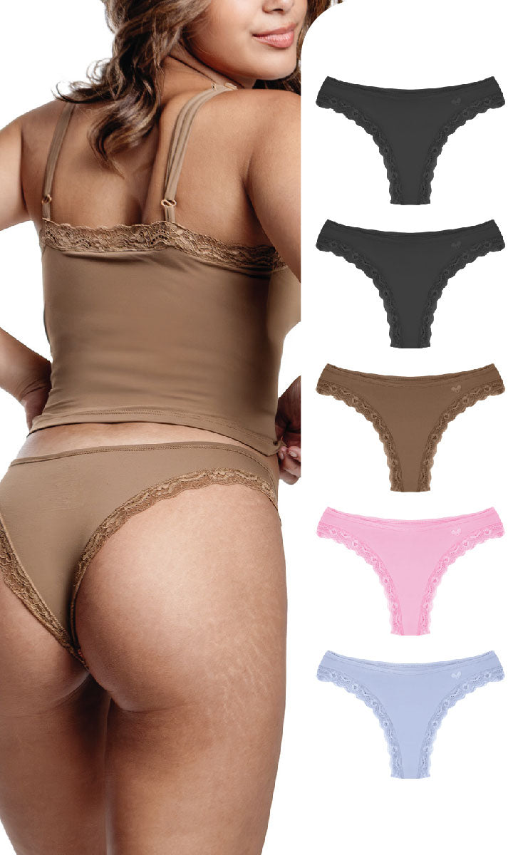 Lace Cheeky Brief Liner 5-Pack