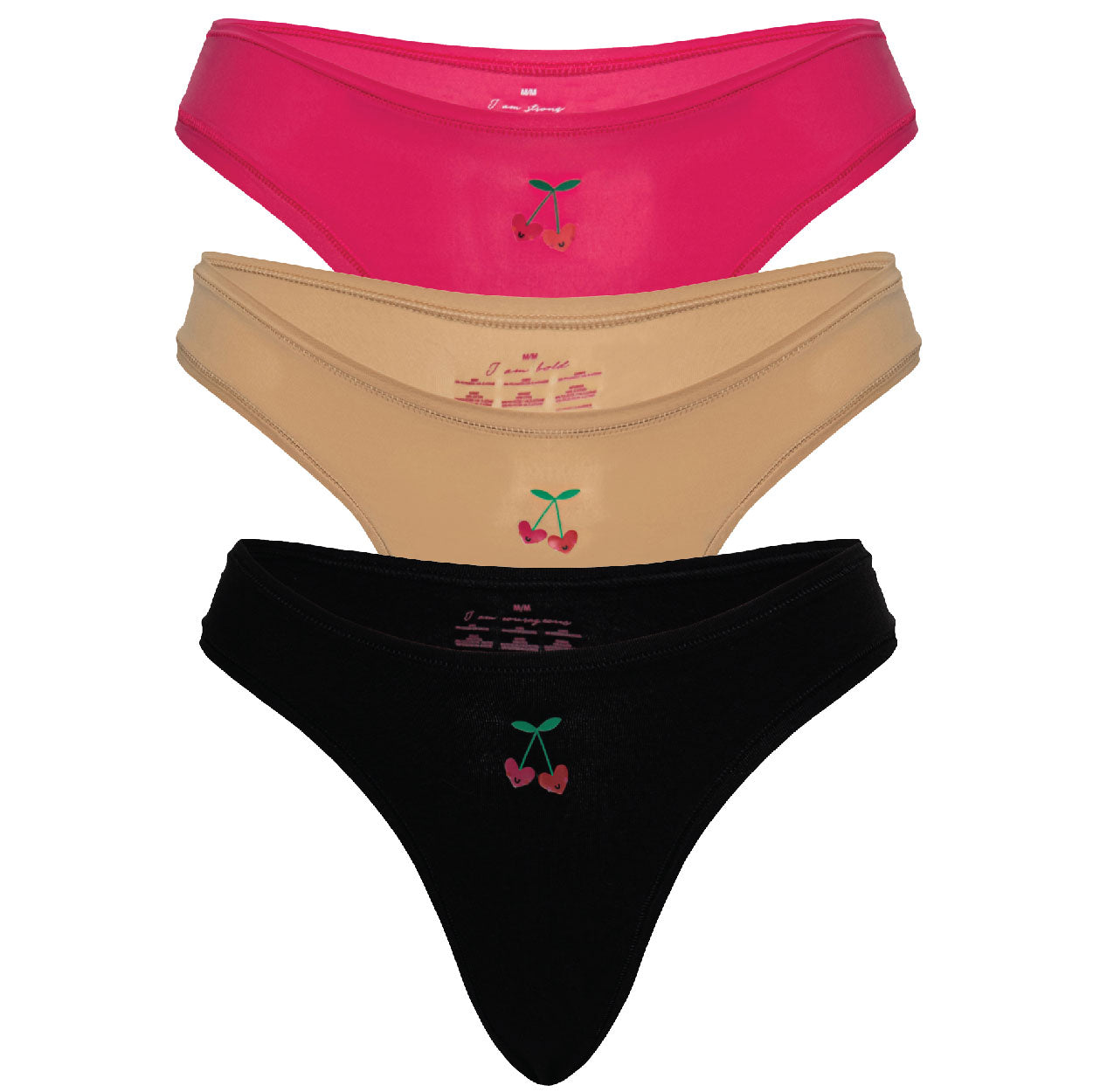 3-PACK Leakproof Dipped Thong Liner - Sienna, Onyx, Cheeky Pink