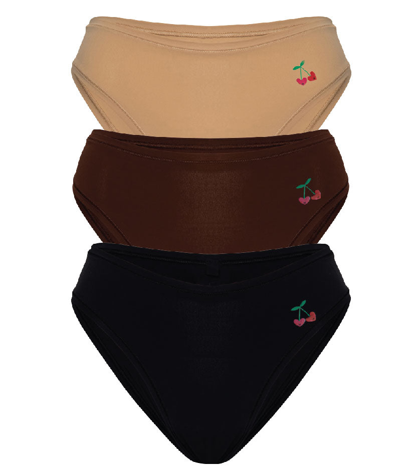 3-PACK Leakproof Very Cheeky Brief Liner - Sienna, Java, Onyx