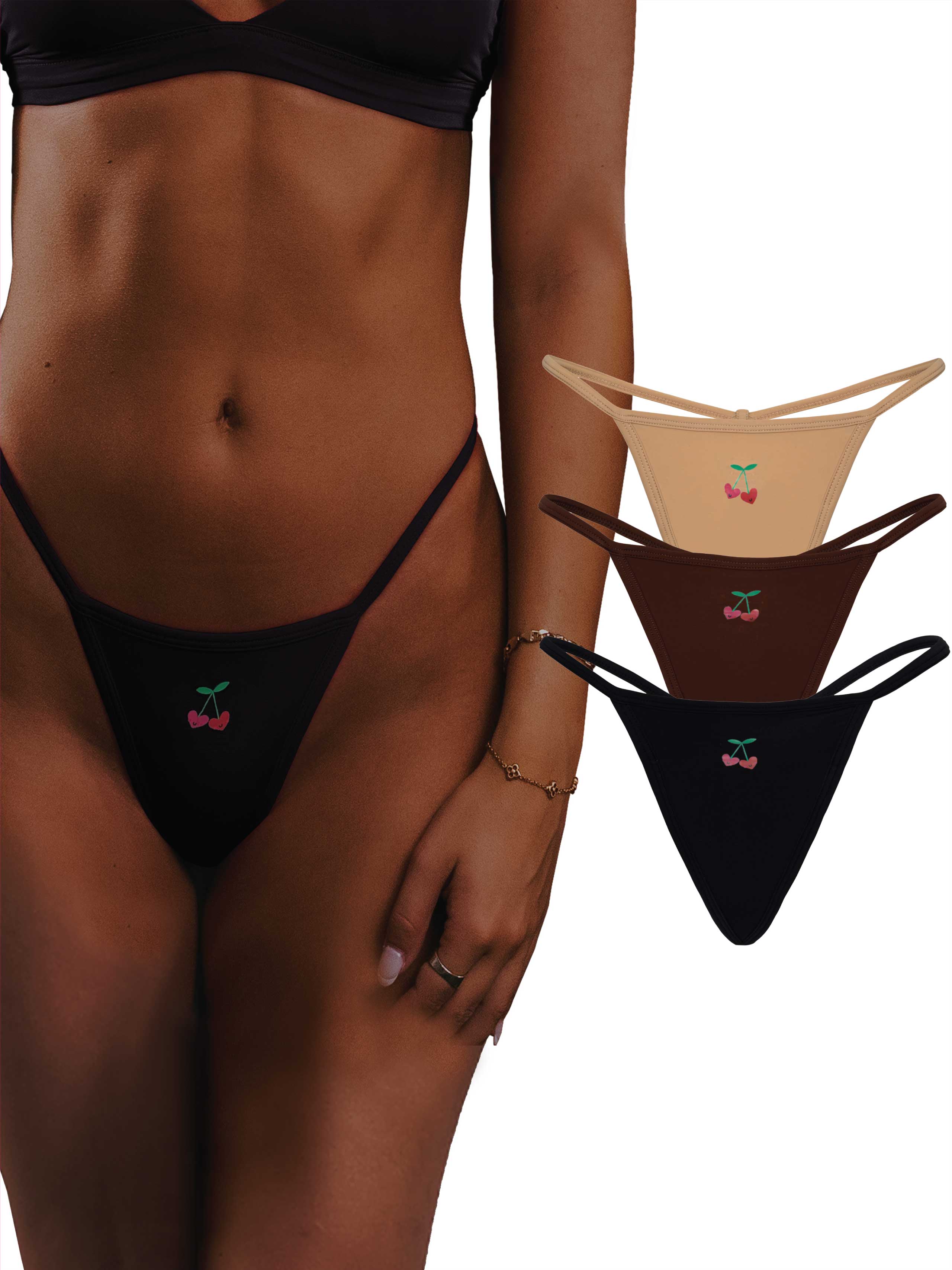 3-PACK Leakproof String Thong Liner - Sienna, Java, Onyx