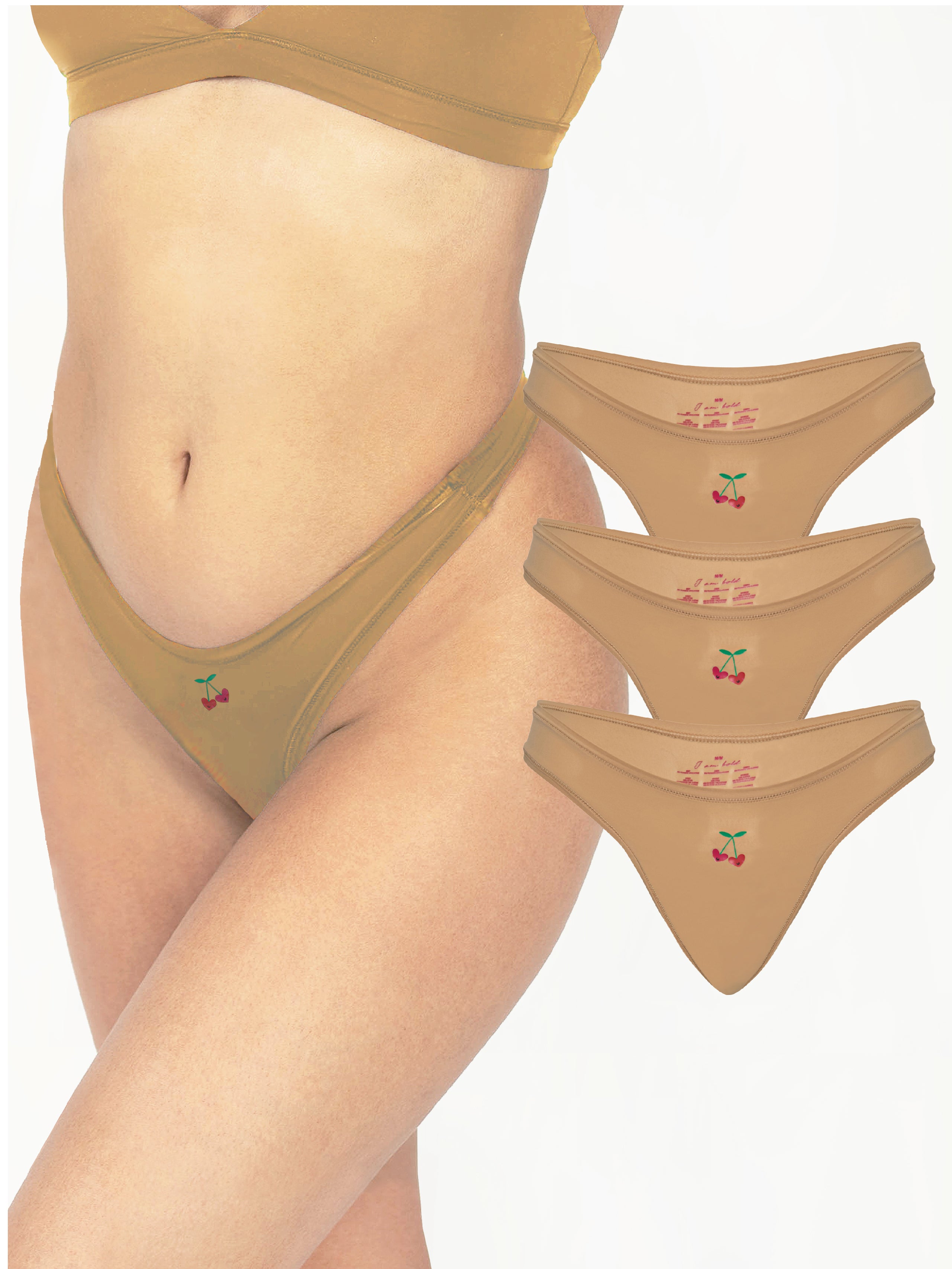 3-PACK Leakproof Dipped Thong Liner - Sienna x3