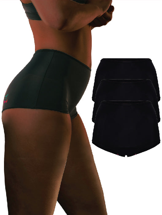 3-PACK Leakproof Boy Short Period Pad - Onyx
